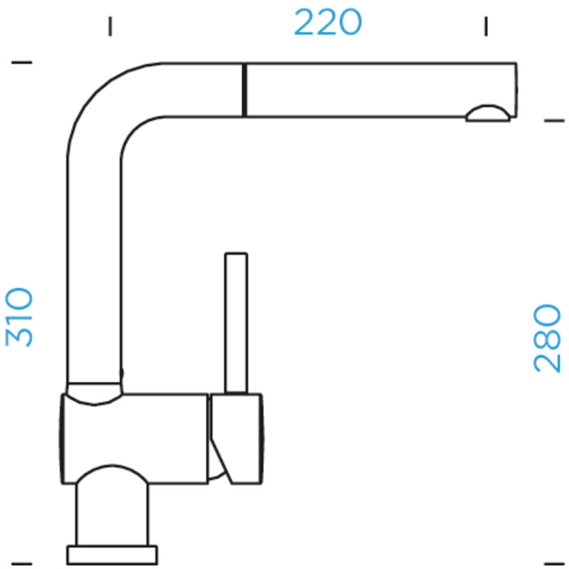 PIEGA FA Single Lever Monobloc Tap, Chrome