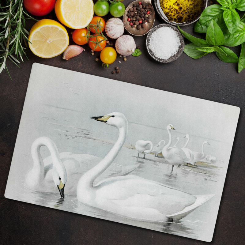 Paraiso Tempered Glass Swans Lake Chopping Board, 52cm x 60cm