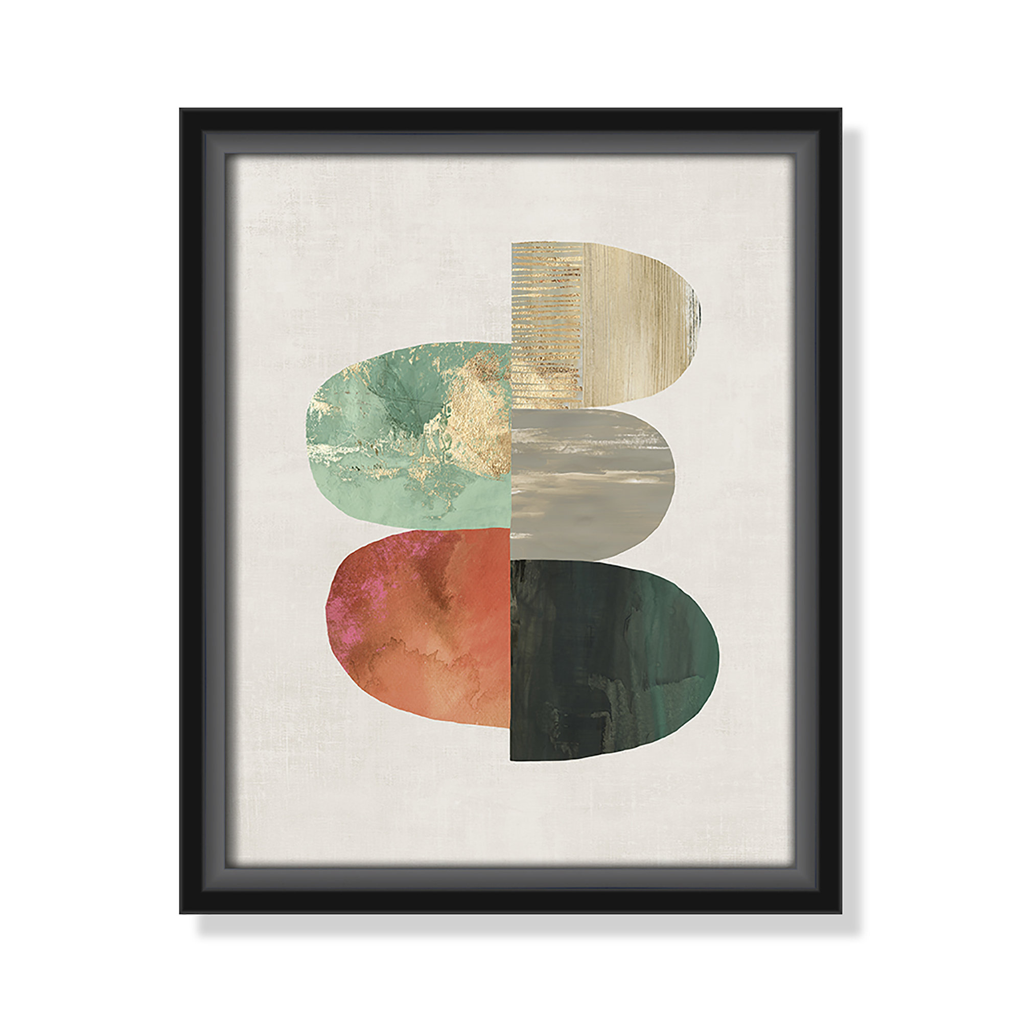 Evolving Energy I - Painting Print, 11.5" H x 9.5" W, Black, Picture Framed Canvas