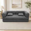 Canapé à deux places, canapé-lit à double usage pliable, canapé polyvalent compressible, canapé de salon à cadre large, canapé moelleux en éponge pure, canapé en velours gris à rayures fines