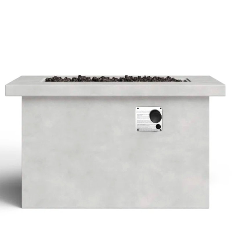 24'' H Concrete Fire Pit Table With Stone Filler, For Garden & Outdoor Use Heating Pit, Compatible Lava Rocks, Gray Finish
