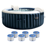 Intex Purespa Plus Portable Inflatable Spa and Type S1 Filter Cartridges (6 Pack)