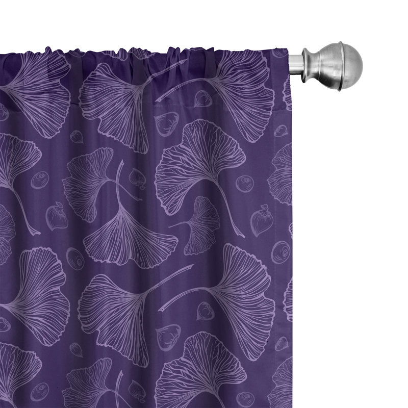 Gingko Semi-Sheer Rod Pocket Curtain Panels, 28" x 84"