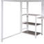 Lit mezzanine avec bureau et tableau blanc, lit mezzanine en métal avec 3 tablettes et échelle-113432675-113432676