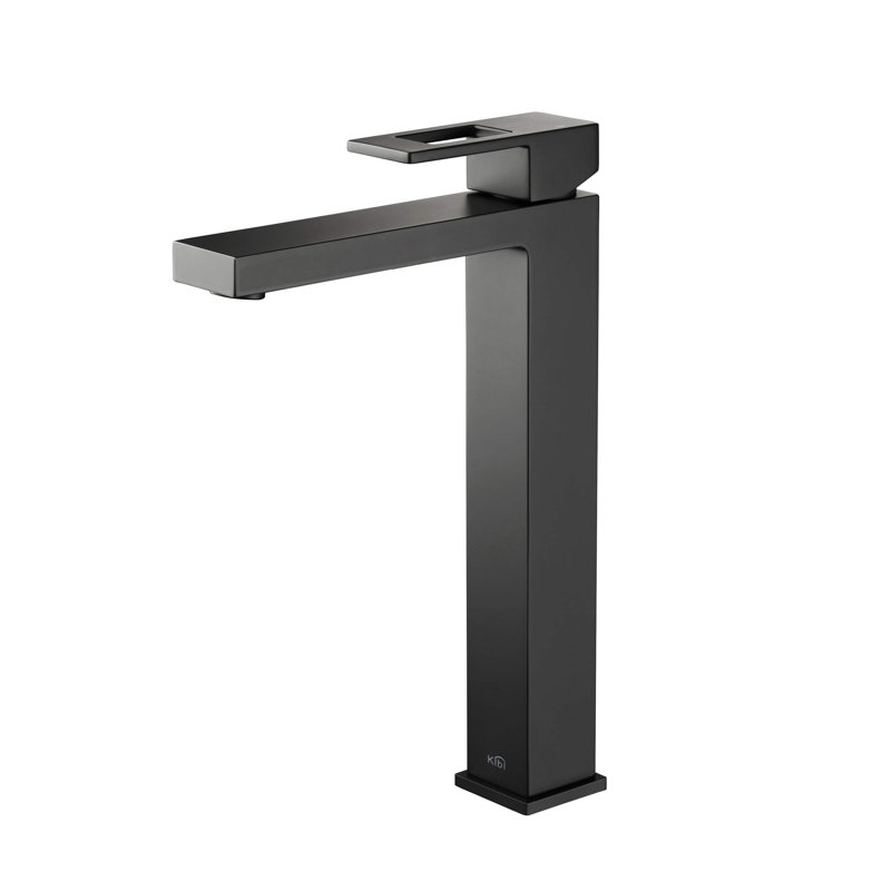 Cube Single-handle Bathroom Faucet, Matte Black, With Pop Up Drain