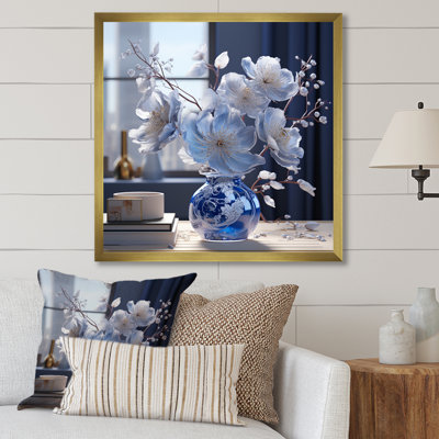 Arrangement de fleurs d'hibiscus bleu azur sur toile