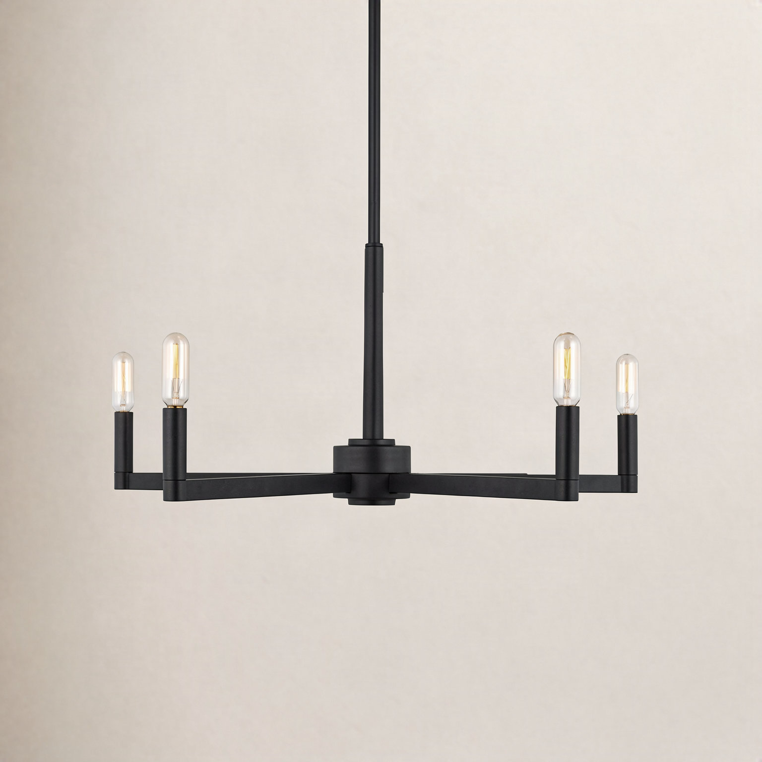 5-Light Chandelier, Midnight Black, 10.5"H x 24"W x 24"D