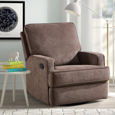 Norvis 29.5" Wide Modern Refined Linen Upholstered Standard Swivel Manual Recliner