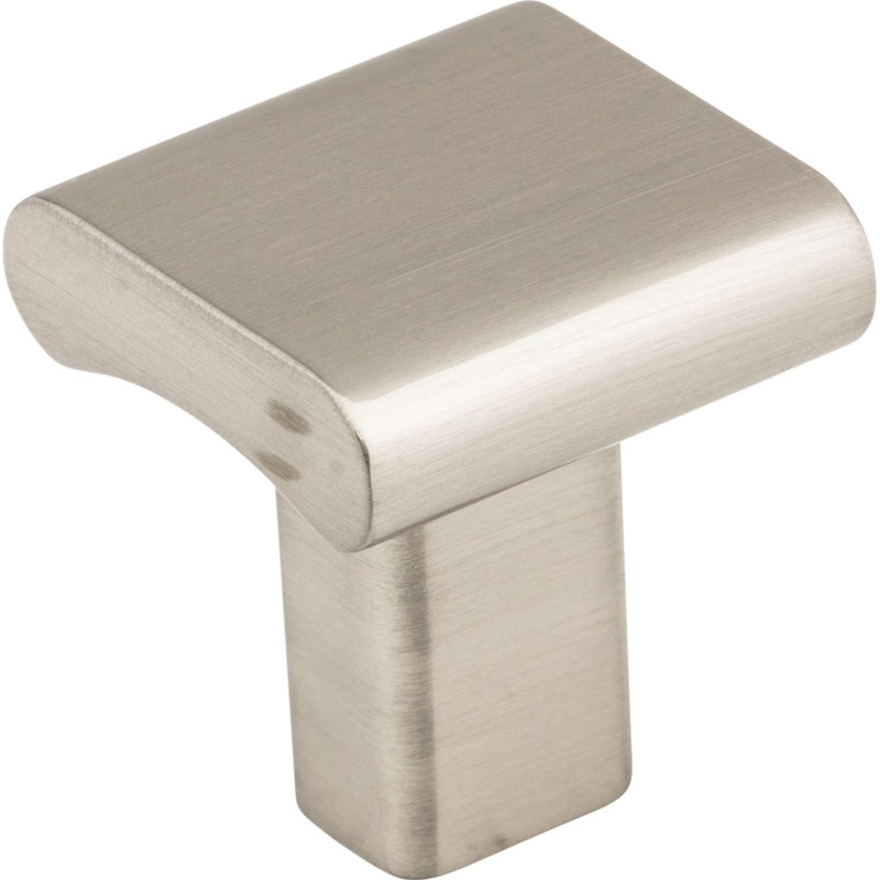 Park 1" Length  Square Knob, Satin Nickel