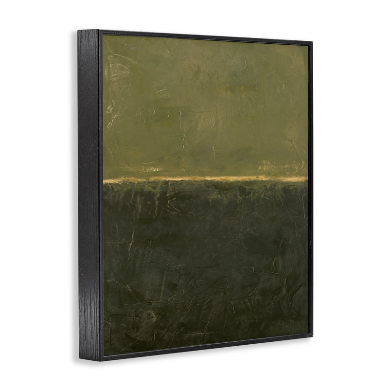 Giclée sur fond vert rustique abstrait, design par Design Fabrikken, Giclée encadrée noir minuit, H 20 po x l 16 po