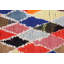 Tapis de couloir unique en laine noué à la main de style années 1960 de 3 pi x 8 pi 7 po en rouge / orange / jaune