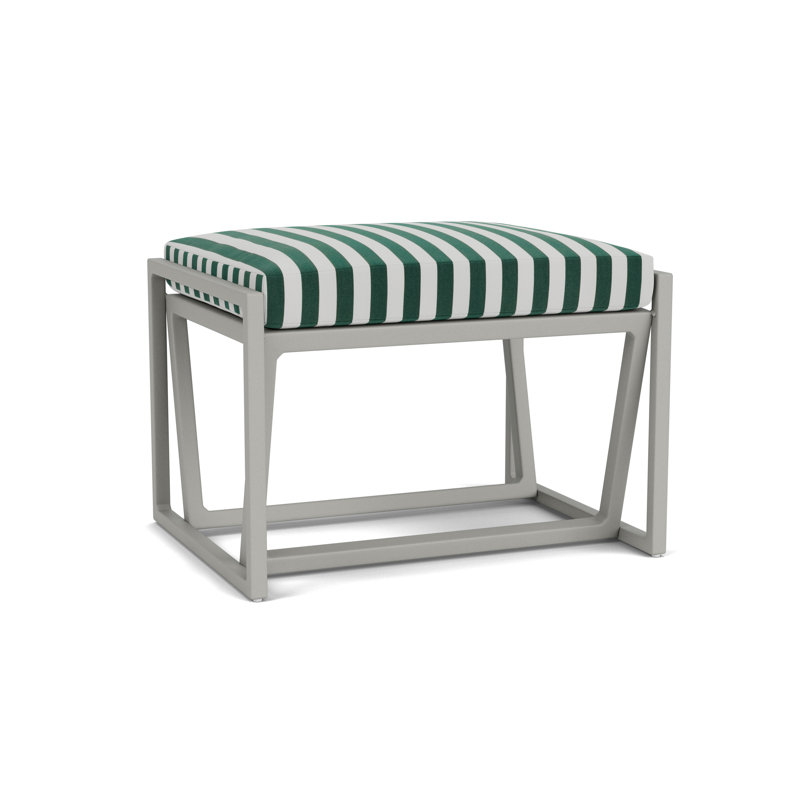 Summit Outdoor Ottoman, Platinum, Safari White Stripe