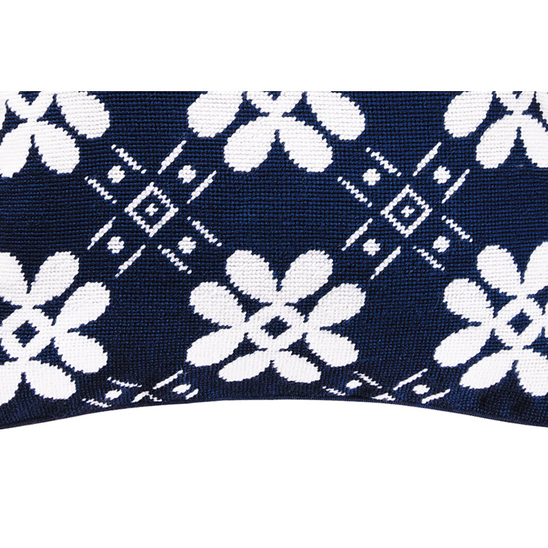 Tile Needlepoint Pillow, Blue