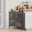 Table de bout Kempst, tablettes de présentation à 3 niveaux avec porte de protection, armoire de rangement-590399257