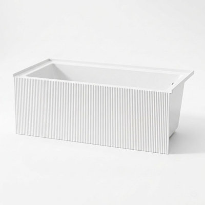 Condris Bliss 60" x 32" Acrylic Alcove Soaking Bathtub, Right Drain Ready, Anti-Slip Bottom, White
