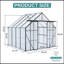 Base surélevée en polycarbonate à double porte de 8 pi x 8 pi et serres en aluminium pour ancrage robuste-119458140-119458144