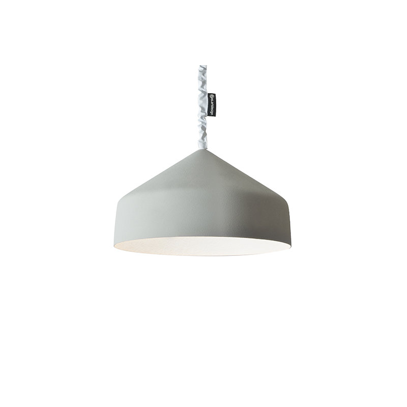 Cyrcus 1 - Light Grey Bowl Pendant, Grey/White
