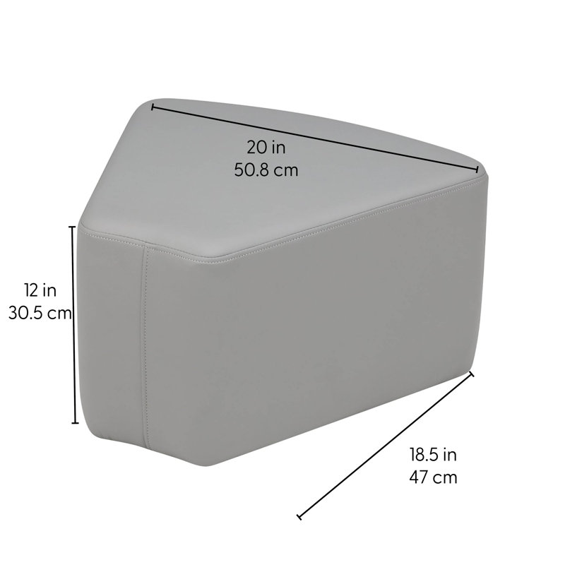 Pro Series Upholstered Wedge Ottoman 12" Height, Dark Gray