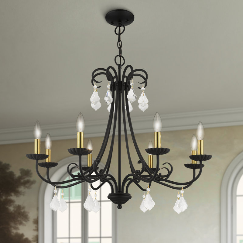 Gilbahar 8 - Light Dimmable Chandelier, Black