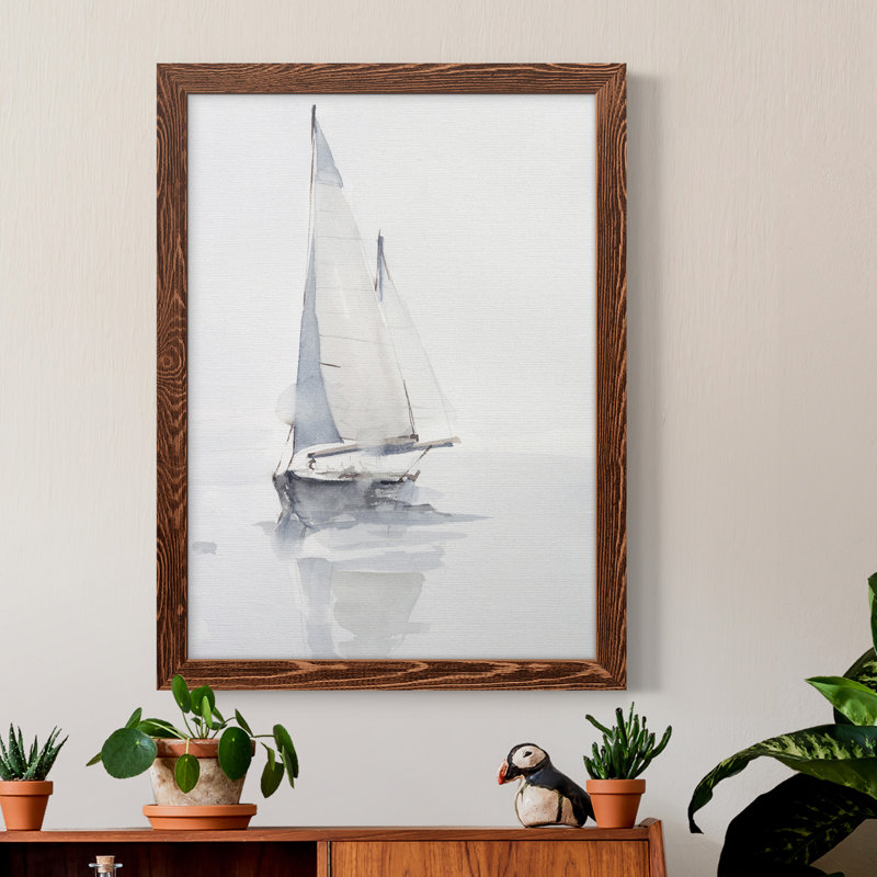 Misty Harbor II - Peinture sur toile encadrée, H 38 po x l 28 po x P 1 po, Érable