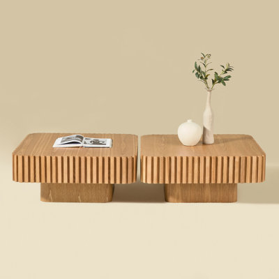 Ensemble de 2 pièces de table basse carrée 31,5 pouces Handcraft