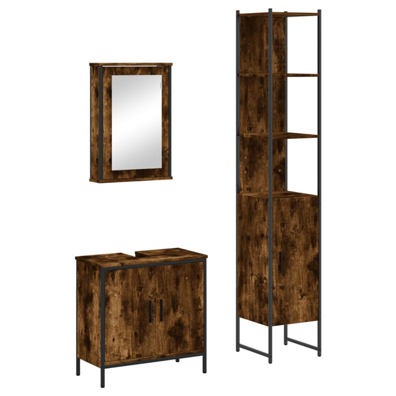 Abdulmalek Bathroom Furniture Suite, Smoked Oak
