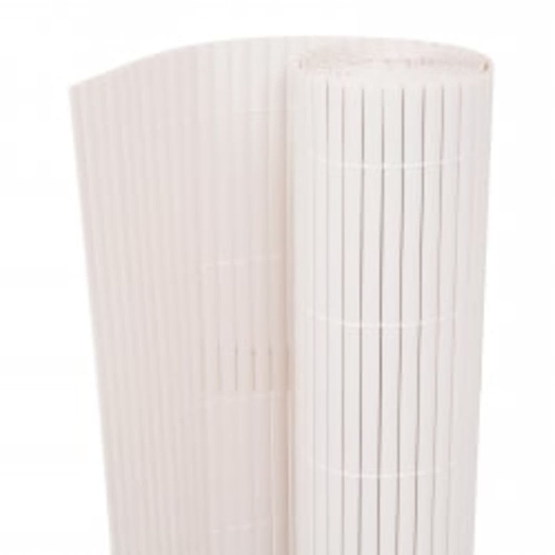 Clôture de patio double face vidaXL, Blanc, 43,3 po x 118,1 po