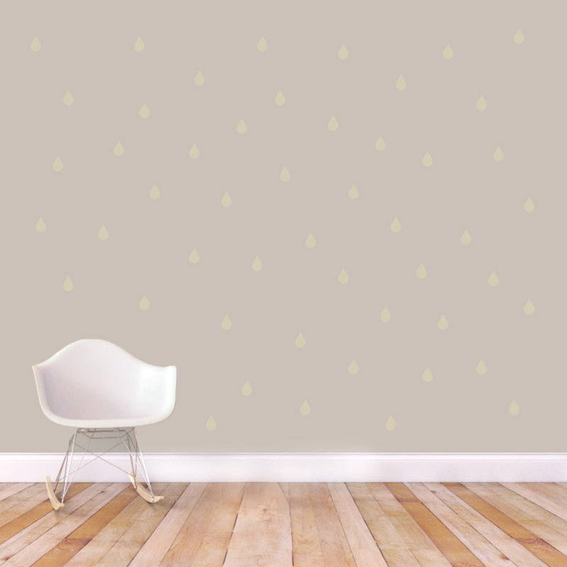 Décalcomanie murale raindrops, Beige