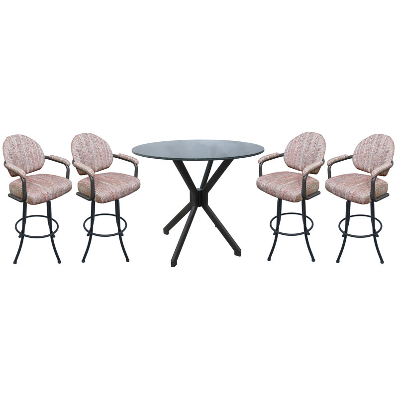Ensemble de salle à manger Pommills, Rose, Gris