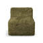 Causeuse modulaire de couleur olive en fausse fourrure compressée en mousse haute densité