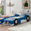 Twin Red Race Car Platform Bed With Wheels, High - Quality Plywood And , Side Rails For Security, Comfortable Sleep Experience, 98.7" X 41.7" 26.5" Size, Assembly Needed Functional,-472219269