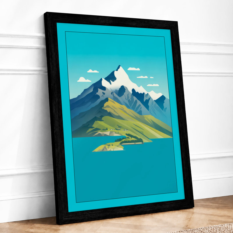 Mountain Peak Geometric - Print, Black, A4 - 29.7 x 21.0 cm