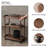 23.62"Brown solid wood side table small cart coffee table