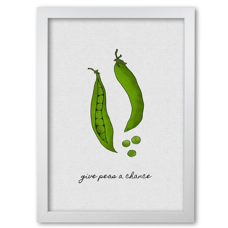 Give Peas A Chance - Print, 42 cm H x 30 cm W x 5 cm D, White Grain Frame