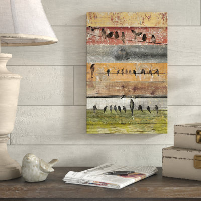 Oiseaux sur bois I - Impression sur toile