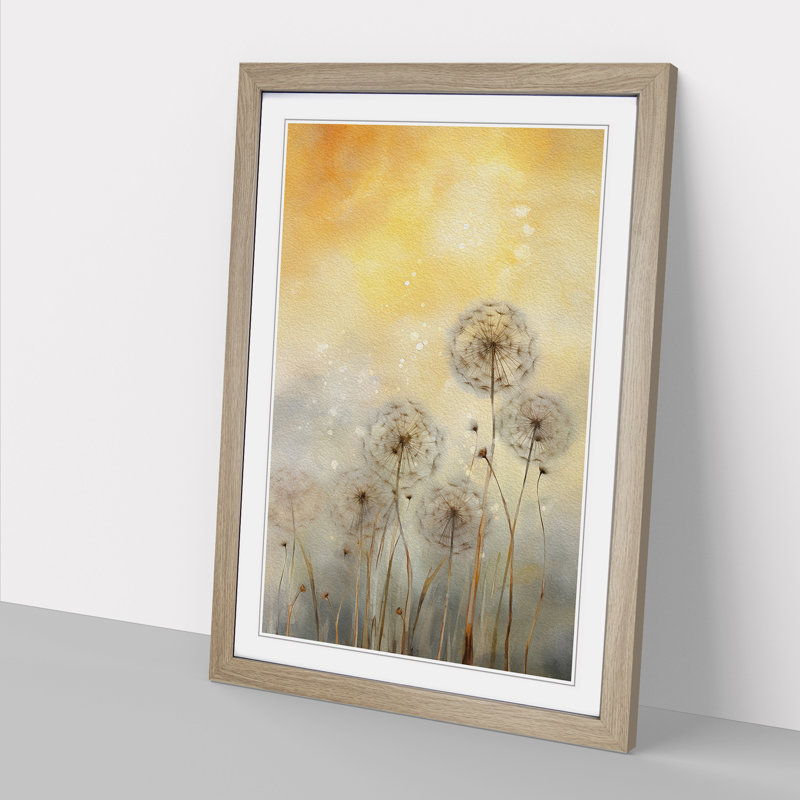 Dandelion Informel No.2 - Framed Print, Oak Framed, 46cm H x 34cm W
