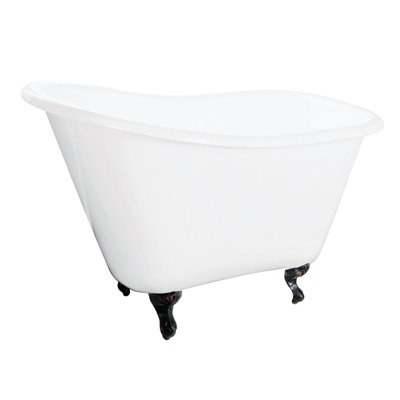 Baignoire sur pattes en fer en forme de D 51 po Tazatina Kingston Brass (sans perçage de robinet)