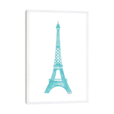 Teal Eiffel Tower by Amanda Greenwood - Painting on Canvas