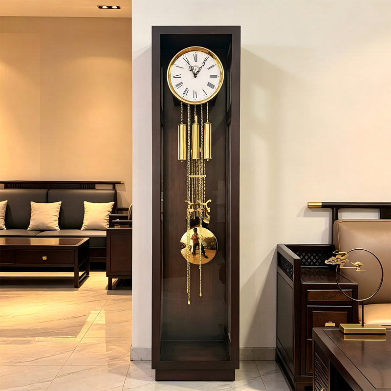 76.18"New Chinese-style minimalist vertical solid wood floor clock