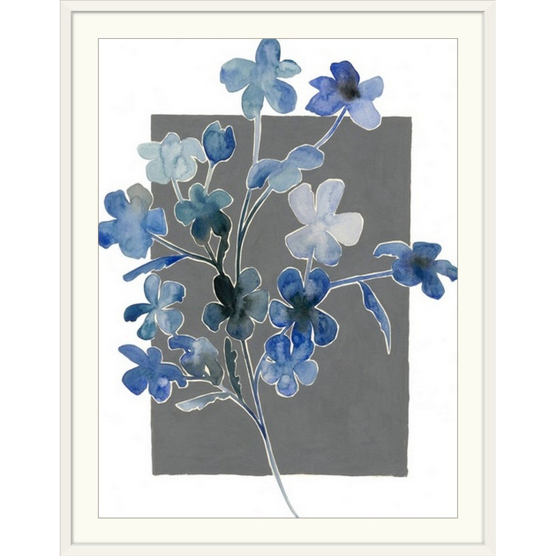 « bouquet i », reproduction d’art dépilée, Cadre blanc, H 24 po x l 20 po x P 1 po