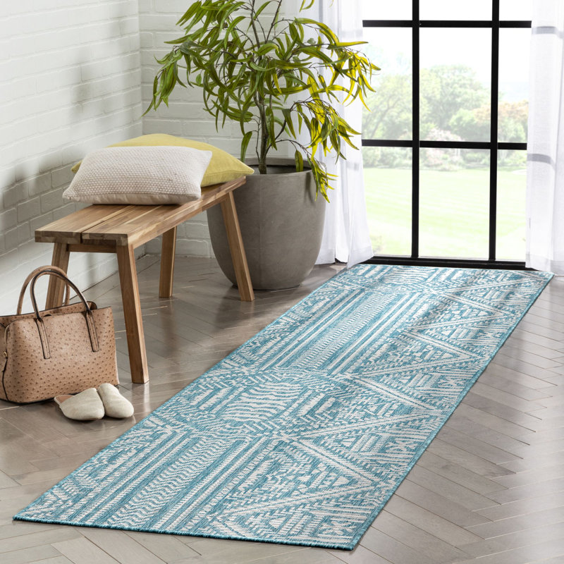 Well Woven Medusa Khalo Geometric Flat-Weave Indoor/Outdoor Area Rug, Runner 80 x 300cm