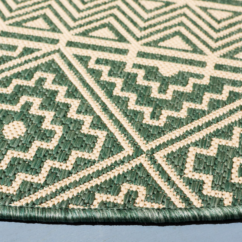 Tapis d'intérieur / extérieur Courtyard Performance Southwestern, Rond 6 pi 7 po