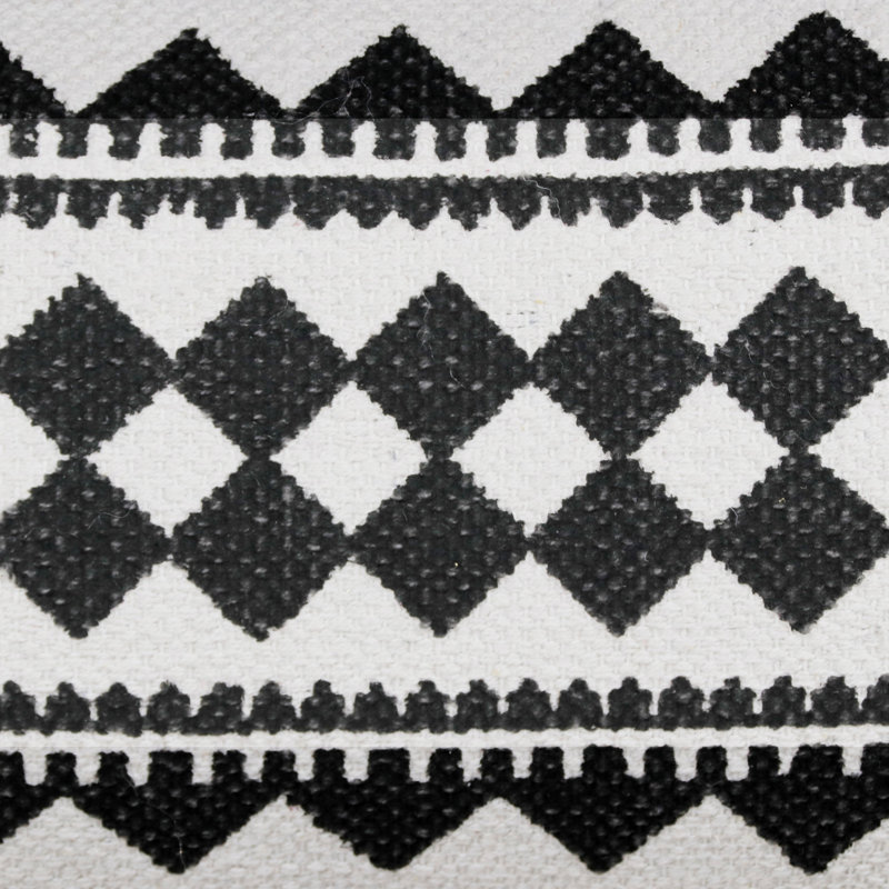 Oreiller à fermeture à glissière 100% coton 14 po x 36 po 14 po, Noir / blanc géométrique