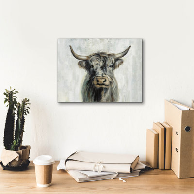  «Highland Cow Horizontal» par Silvia Vassileva, art mural sur toile, 16 po x 12 po