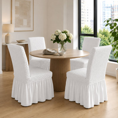 Stretch Dining Chair Slipcover, Skirt Design
