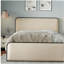 Structure de lit moderne en métal avec tête et pied de lit en tissu courbé, avec rangement sous le lit, lattes de lit en métal robustes-1923807008