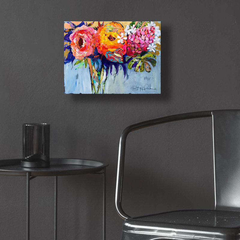 «Fleurs tropicales» par St. Hilaire Elizabeth, H 12 po x l 16 po x P 0,13 po