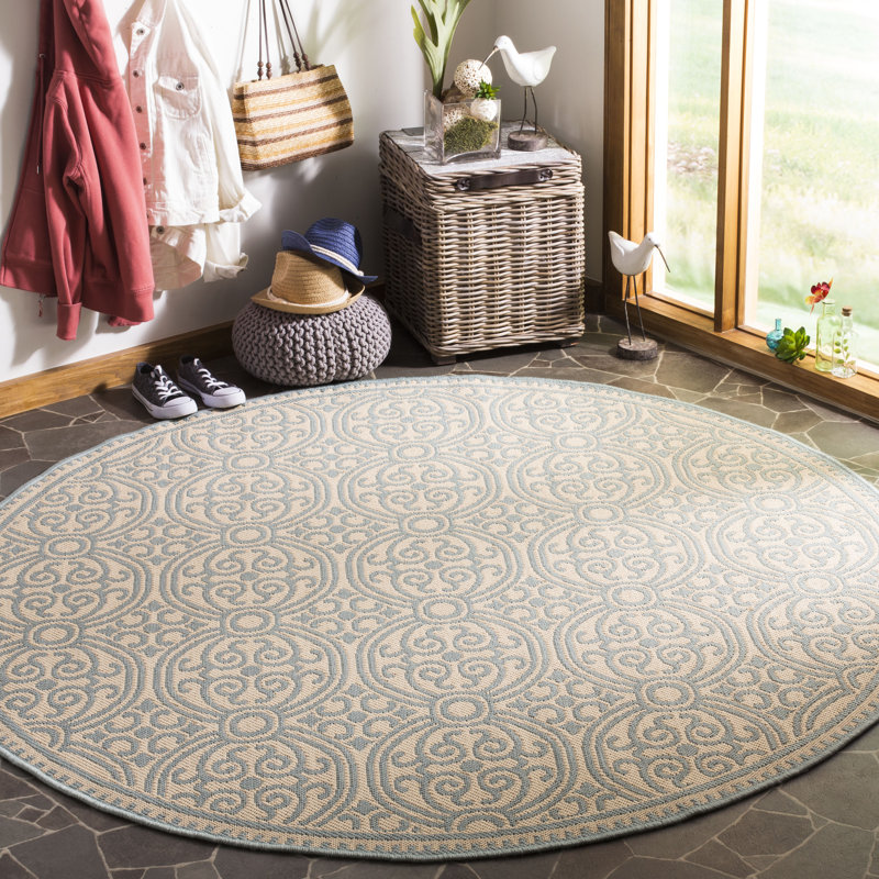 Tapis oriental intérieur / extérieur Burnell Performance, Rond 6 pi 7 po