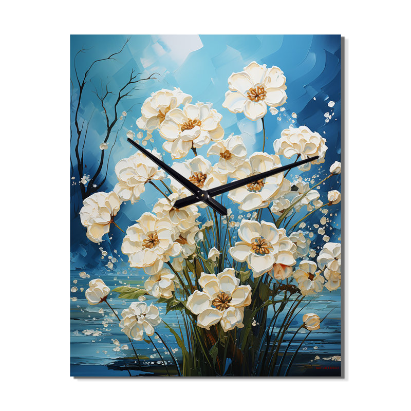 Horloge murale moderne Devy - Flowers, Moyen