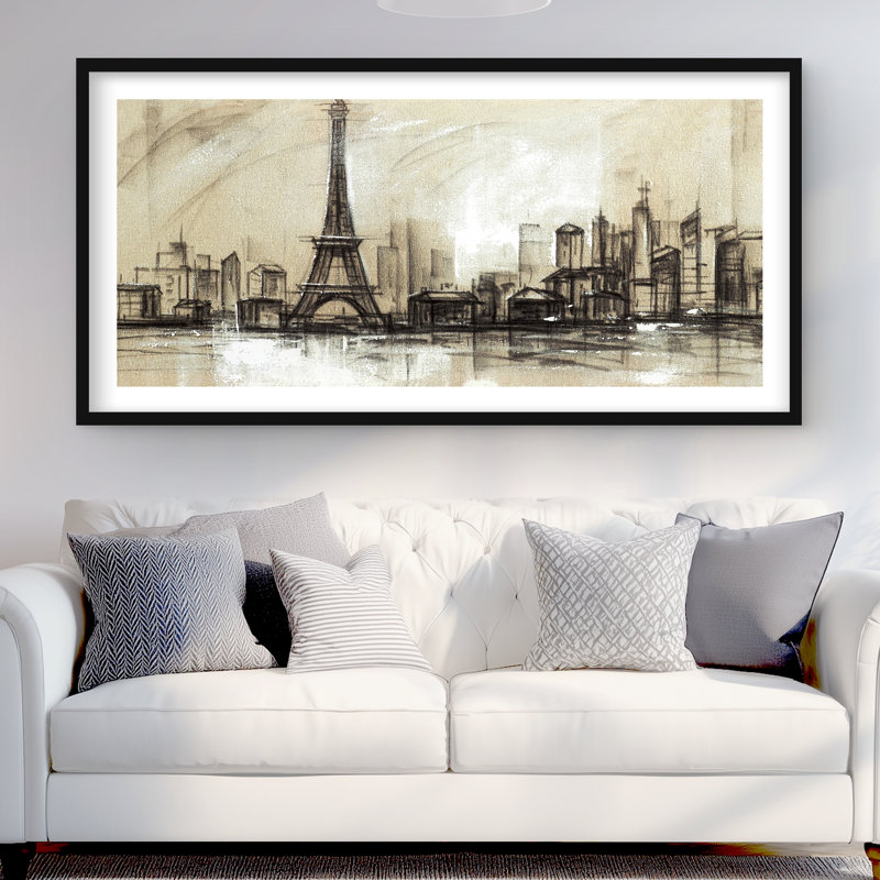 Croquis de la Tour Eiffel - reproduction encadrée pour la décoration intérieure